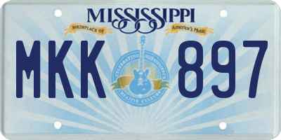 MS license plate MKK897