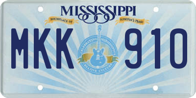 MS license plate MKK910