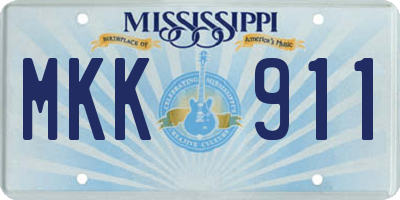 MS license plate MKK911