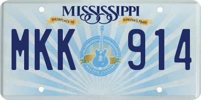 MS license plate MKK914