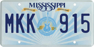MS license plate MKK915