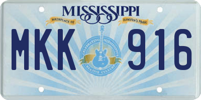 MS license plate MKK916