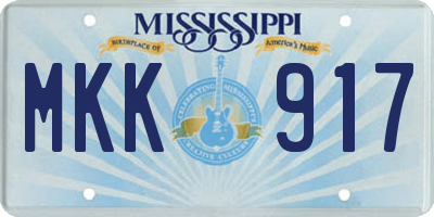 MS license plate MKK917