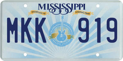 MS license plate MKK919