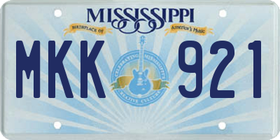 MS license plate MKK921