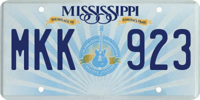 MS license plate MKK923