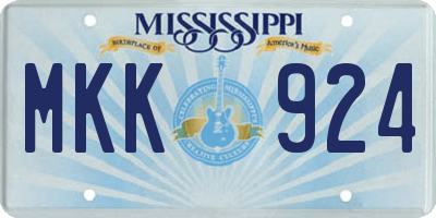 MS license plate MKK924