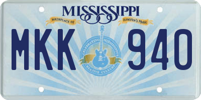MS license plate MKK940