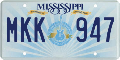 MS license plate MKK947