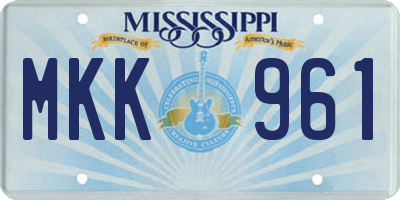 MS license plate MKK961