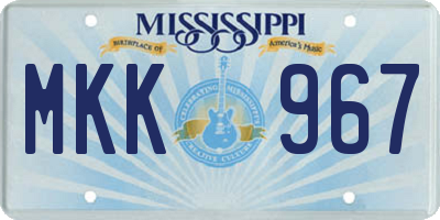 MS license plate MKK967