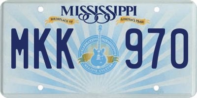 MS license plate MKK970