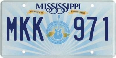 MS license plate MKK971