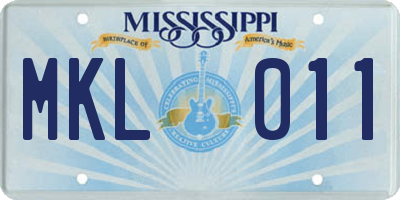 MS license plate MKL011