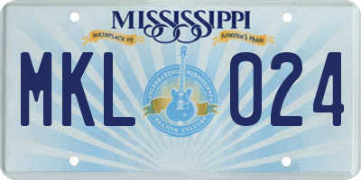 MS license plate MKL024