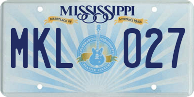 MS license plate MKL027