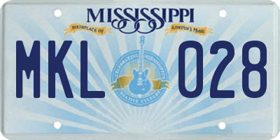 MS license plate MKL028
