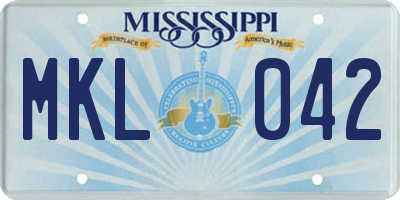 MS license plate MKL042