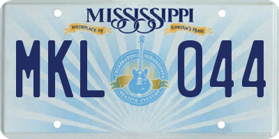 MS license plate MKL044