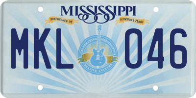 MS license plate MKL046