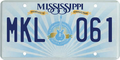 MS license plate MKL061