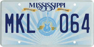 MS license plate MKL064