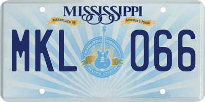 MS license plate MKL066