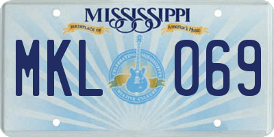 MS license plate MKL069