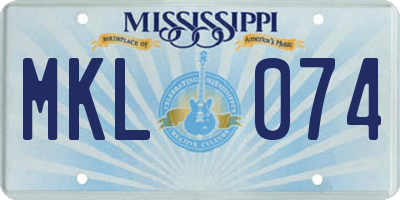 MS license plate MKL074