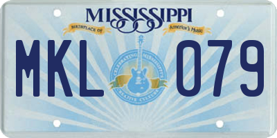 MS license plate MKL079