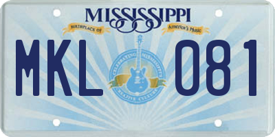 MS license plate MKL081