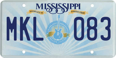 MS license plate MKL083