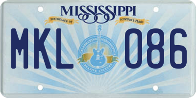 MS license plate MKL086