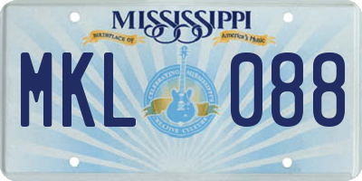 MS license plate MKL088
