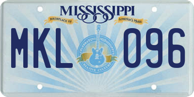 MS license plate MKL096