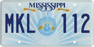 MS license plate MKL112