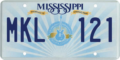 MS license plate MKL121