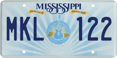 MS license plate MKL122