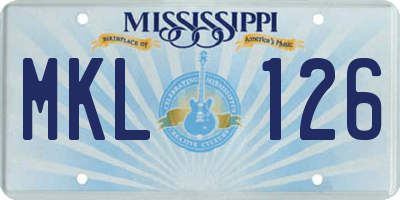 MS license plate MKL126