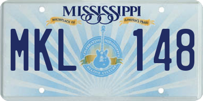 MS license plate MKL148