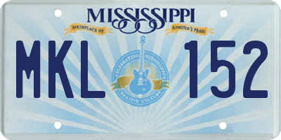 MS license plate MKL152