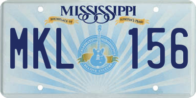 MS license plate MKL156