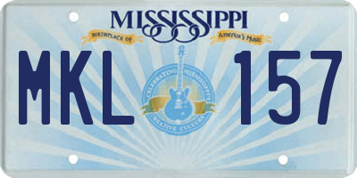 MS license plate MKL157