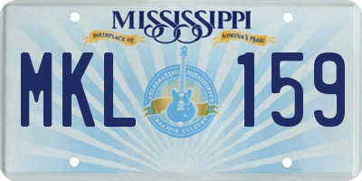 MS license plate MKL159