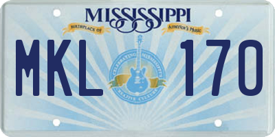 MS license plate MKL170