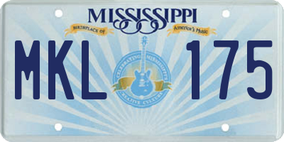 MS license plate MKL175