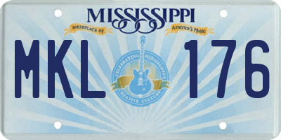 MS license plate MKL176