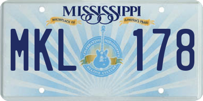 MS license plate MKL178