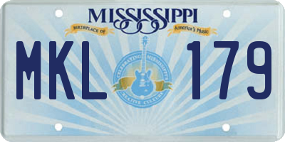 MS license plate MKL179