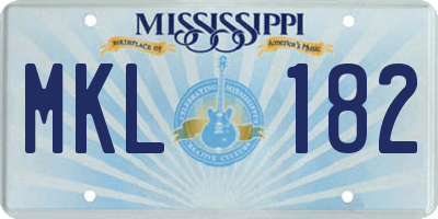 MS license plate MKL182